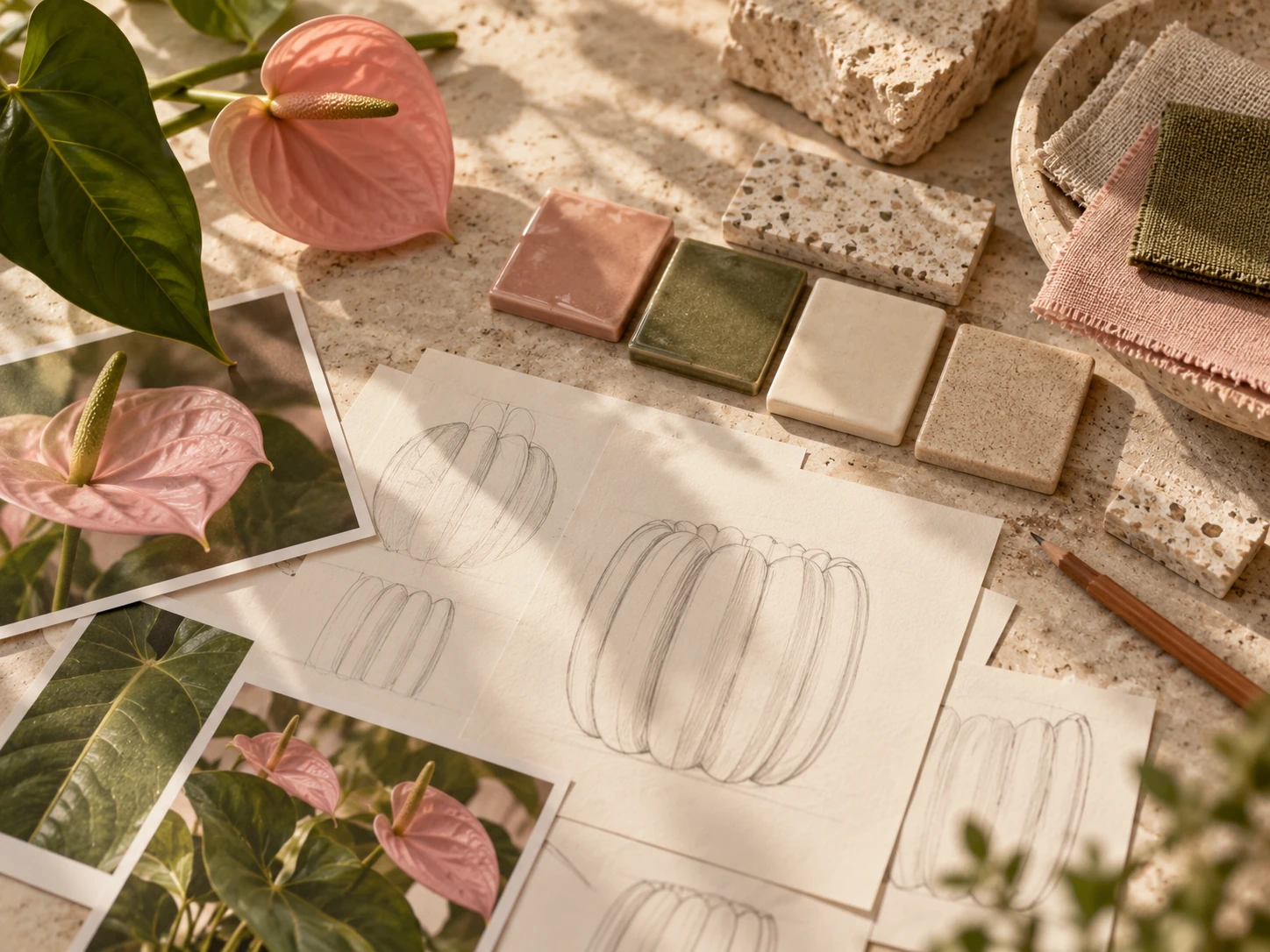 Material and colour choices during product development at Floramics