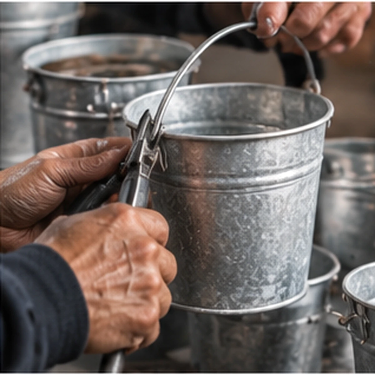 Metal and zinc during production
