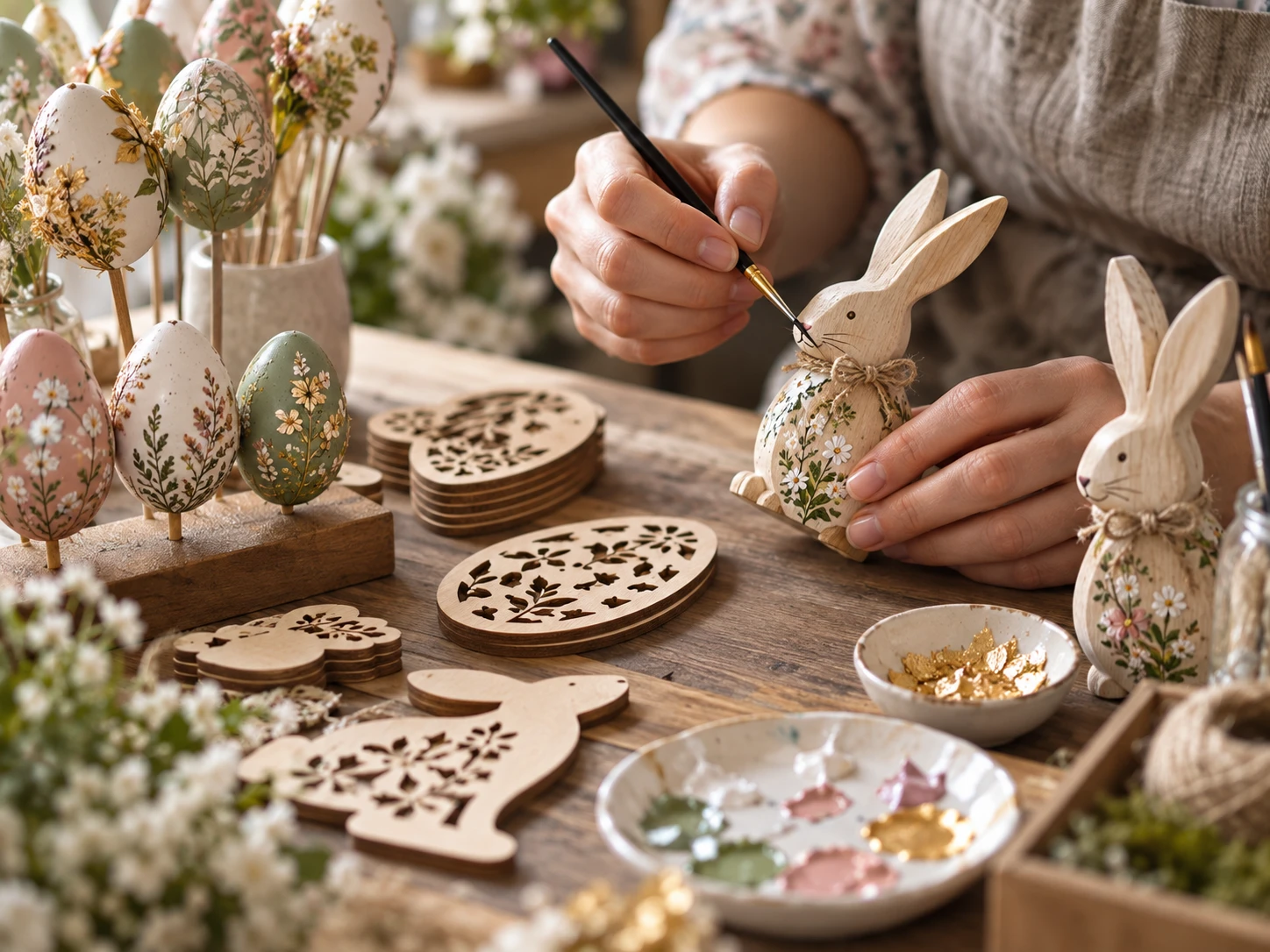 Seasonal decorative products during hand finishing